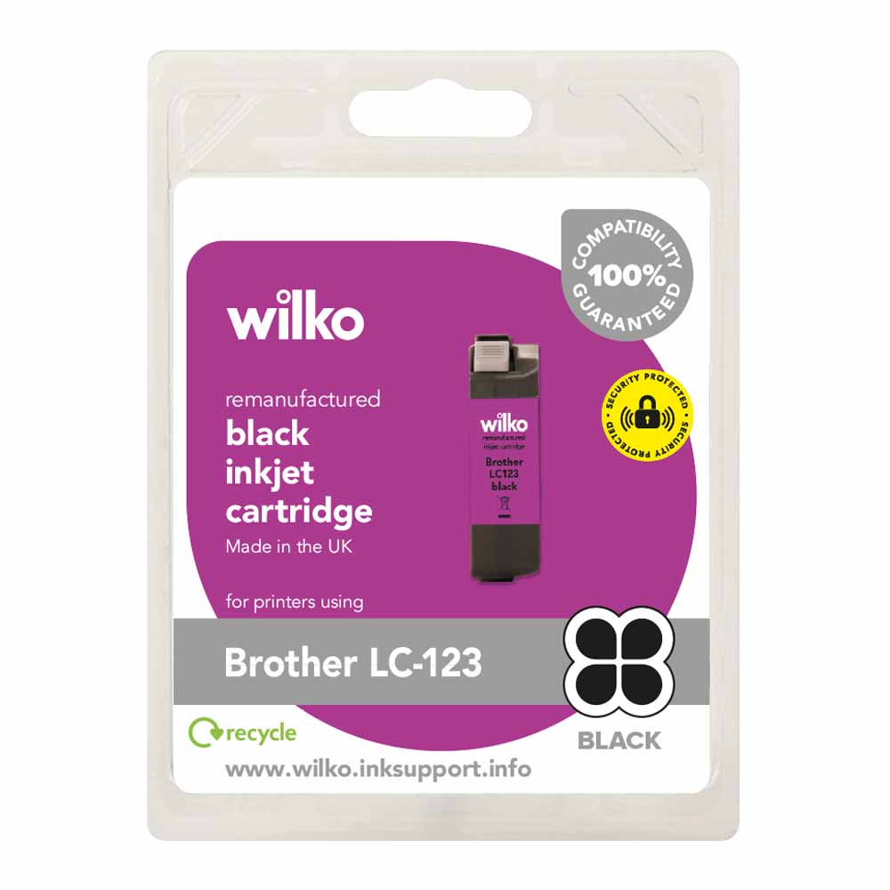 Wilko Brother LC123 Black Remanufactured Inkjet Cartridge Image