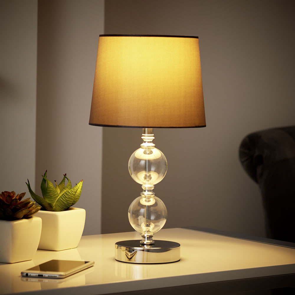 Wilko Atole Light Grey Table Lamp Wilko