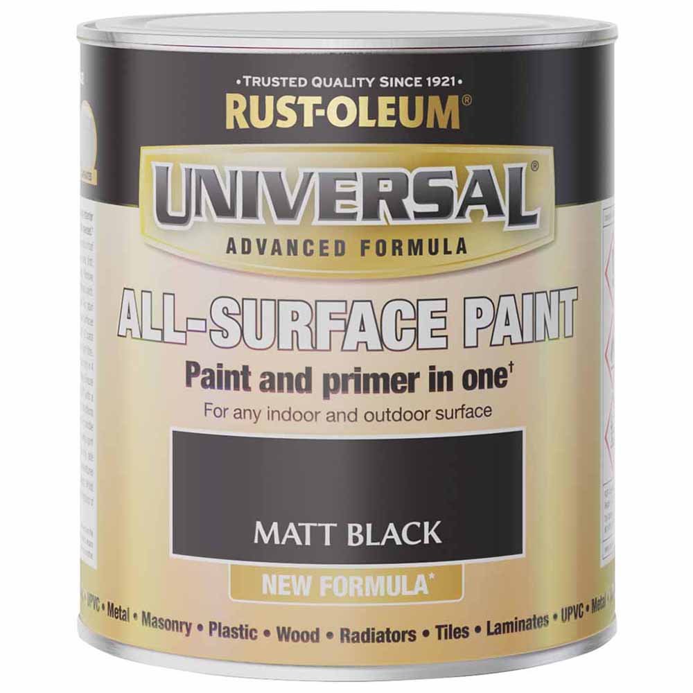 Rust-Oleum Universal Matt Black All Surface Paint 750ml Image 2
