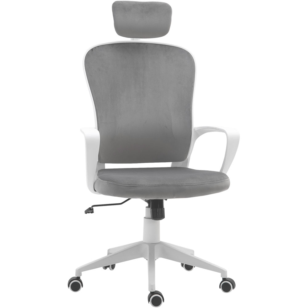 Portland Grey Velvet Swivel Rocking Office Chair Image 2