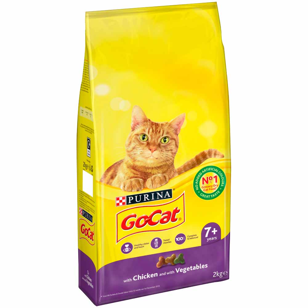 Go-Cat Senior Dry Cat Food Chicken Rice and Veg 2kg Image 2