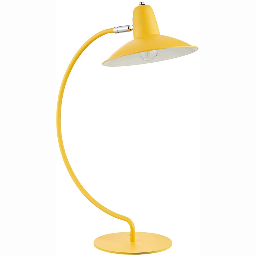 The Lighting and Interiors Yellow Charlie Curved Desk Lamp Image 1