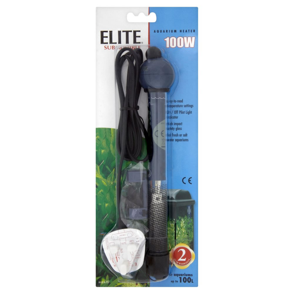 Elite Submersible Aquarium Heater 100W Wilko