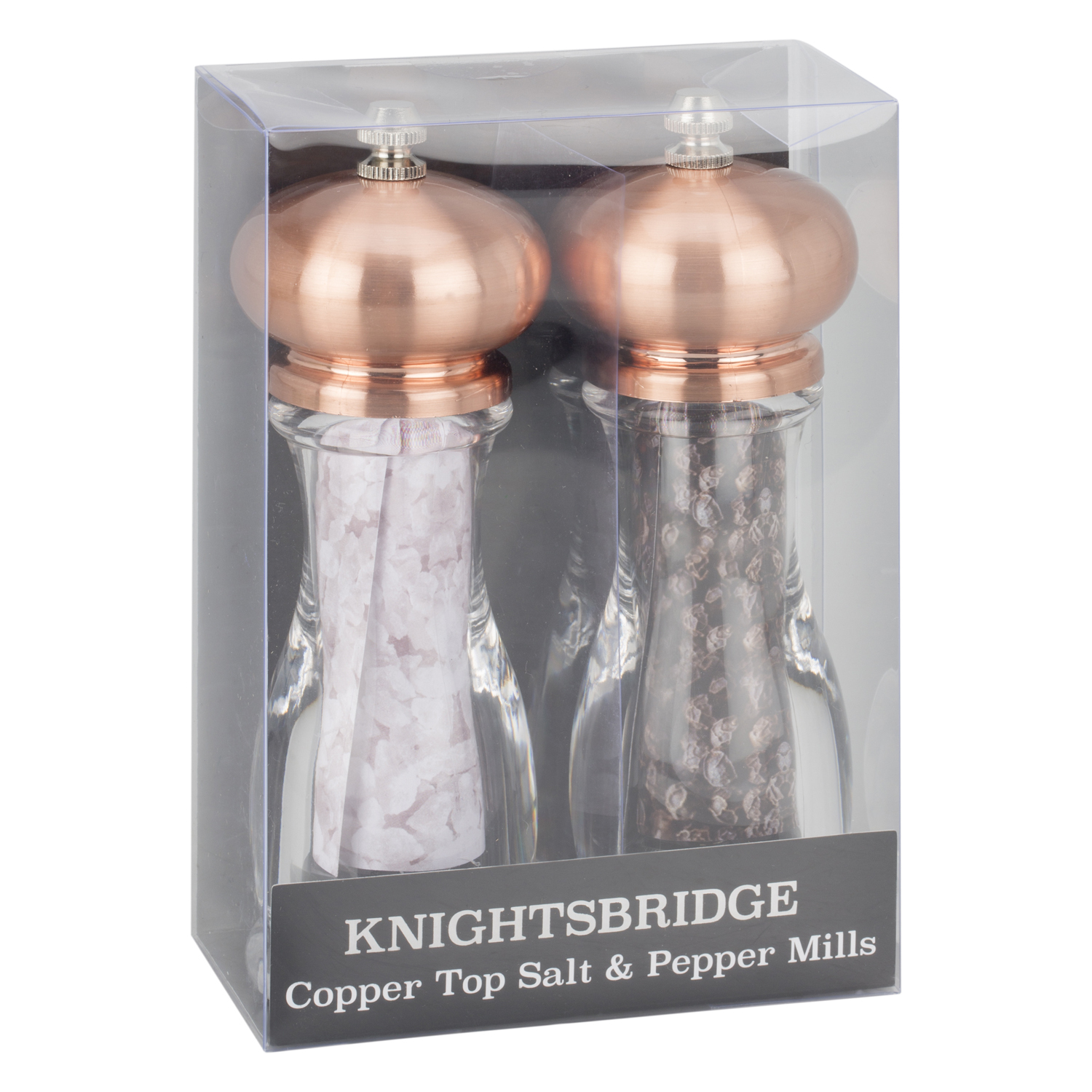 Knightsbridge Copper Salt And Pepper Mill Set Image 2