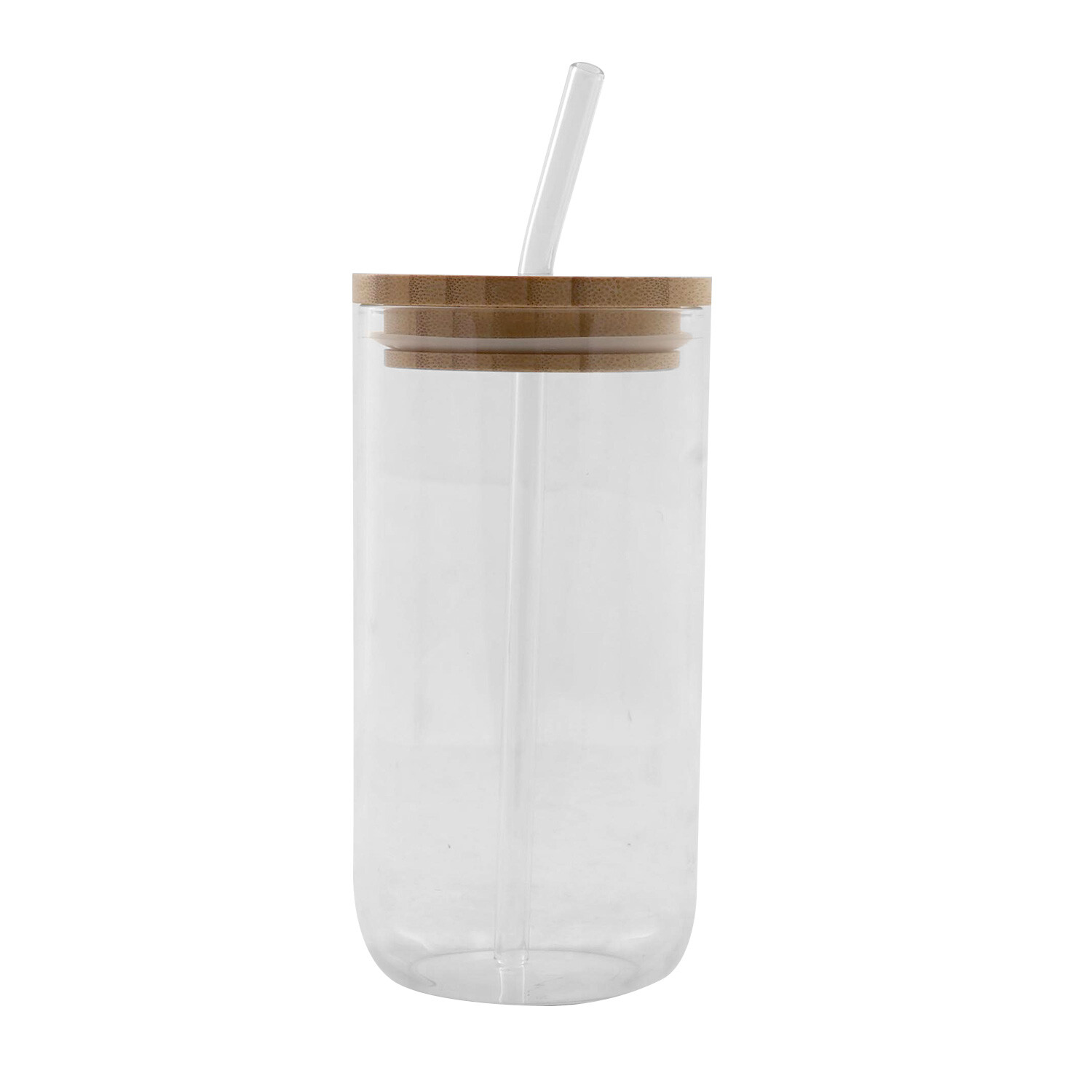 Malmo Glass with Bamboo Lid and Straw - Clear Image