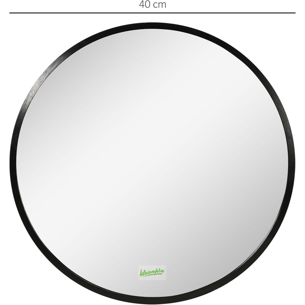 Kleankin Black Round Wall Mounted Bathroom Mirror Image 6