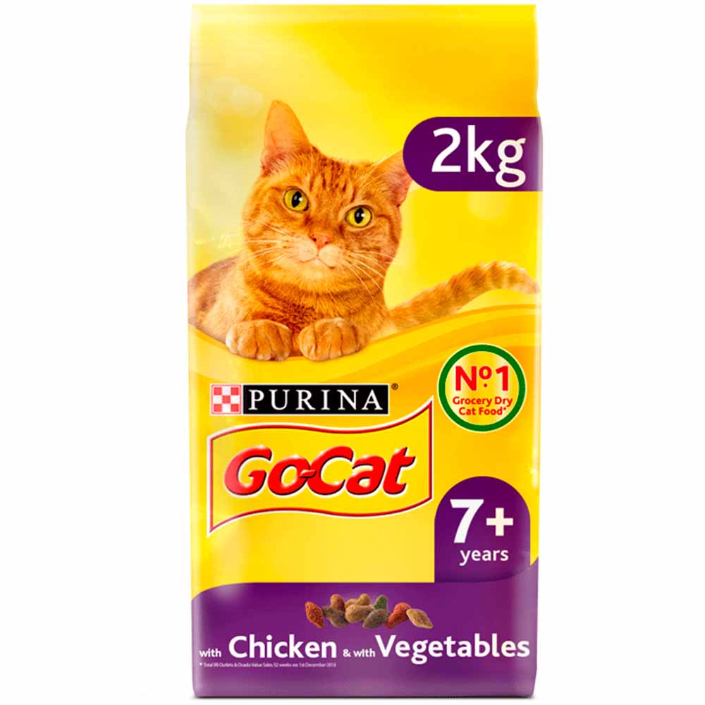Go-Cat Senior Dry Cat Food Chicken Rice and Veg 2kg Image 1