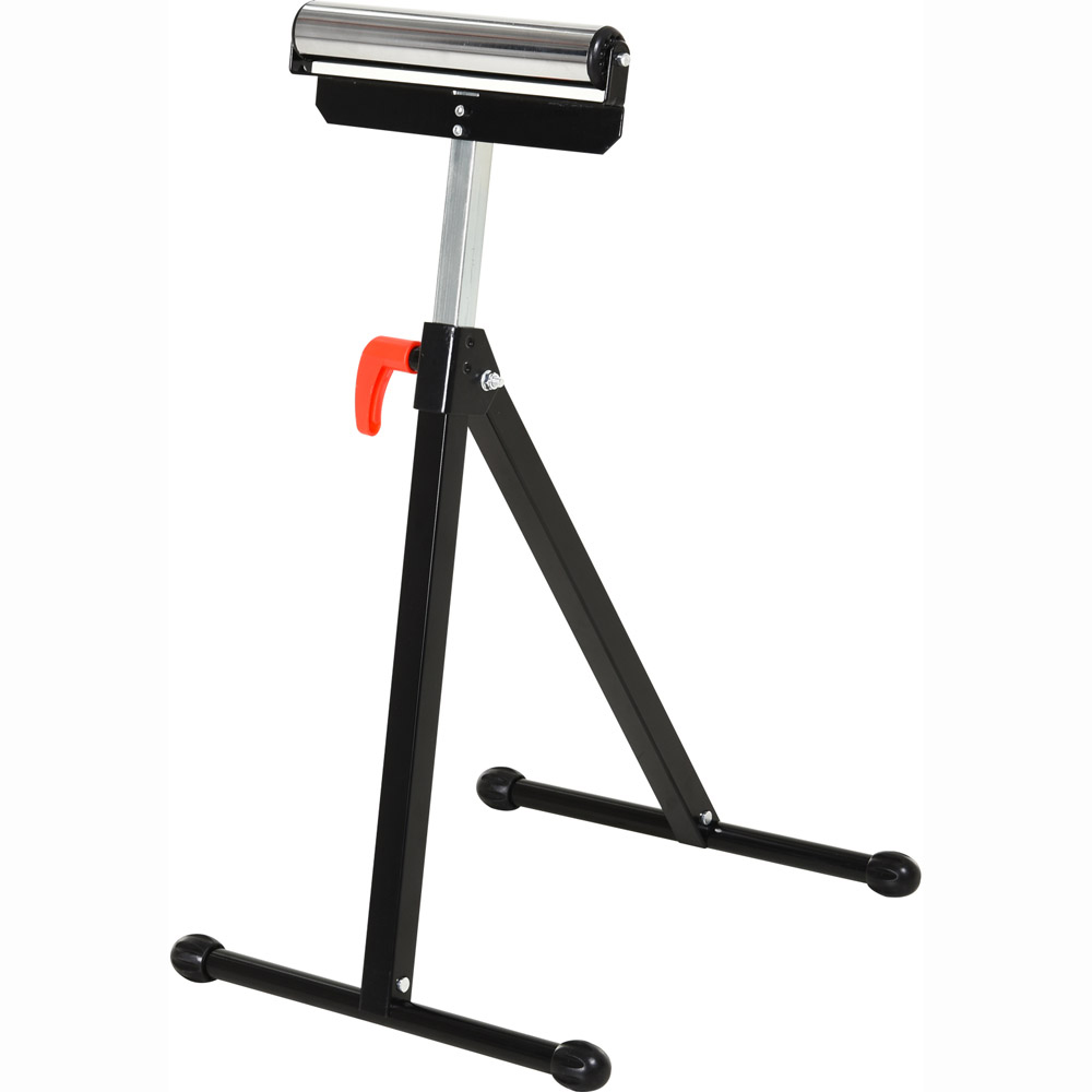 HomCom Black Folding Roller Stand Support Image 1