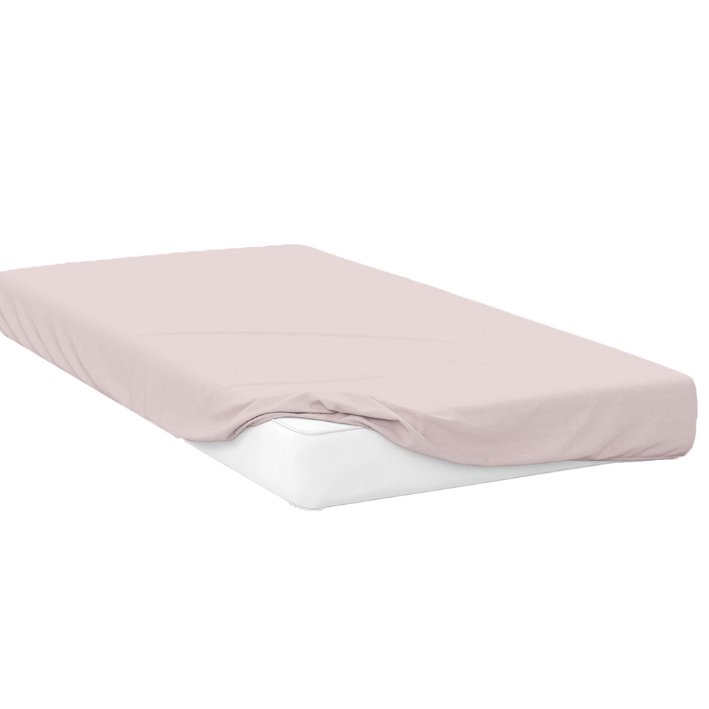 Serene Emperor Size Powder Pink Fitted Bed Sheet Image 1