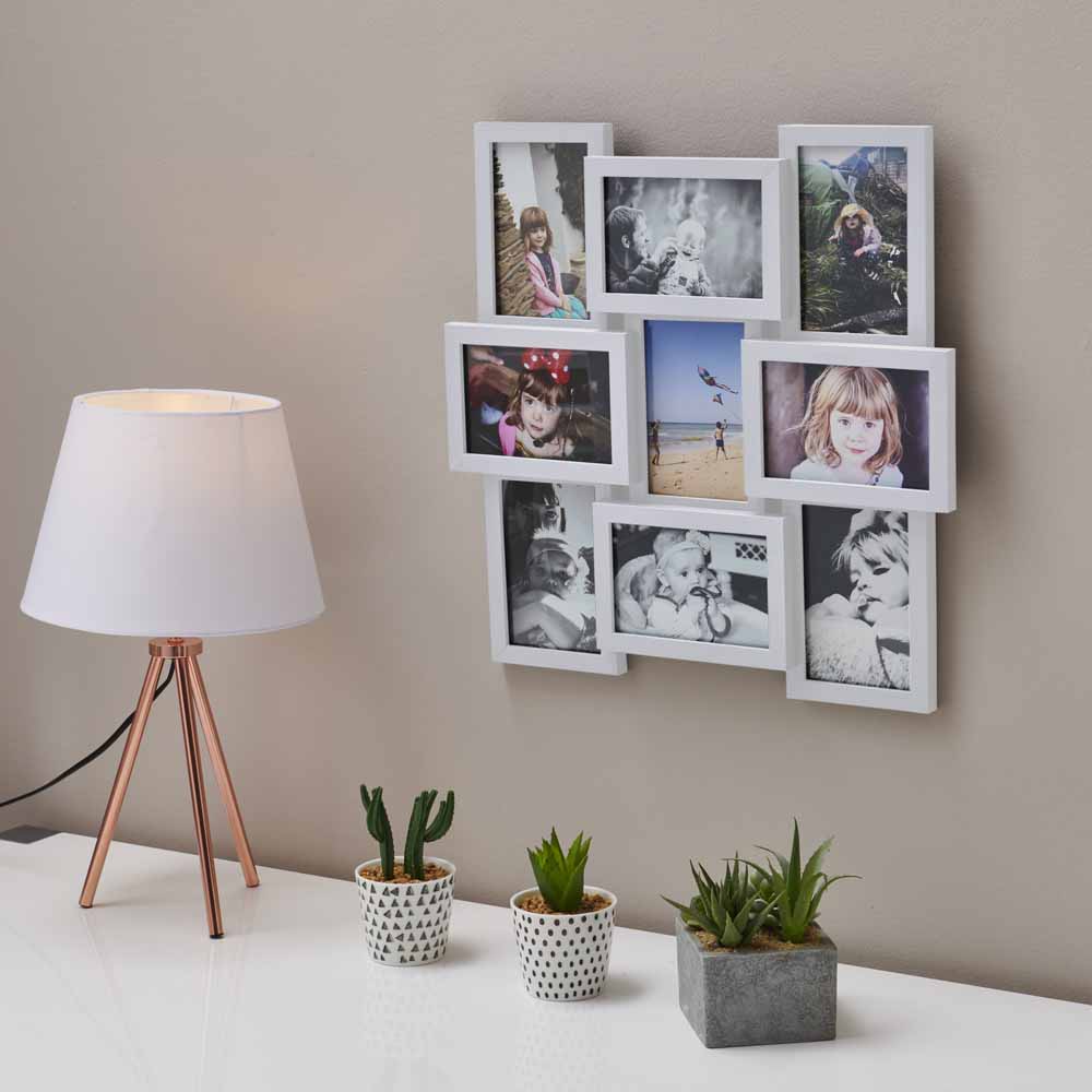 Wilko White 9 Multi Aperture Photo Frame 6 x 4 Inch Wilko
