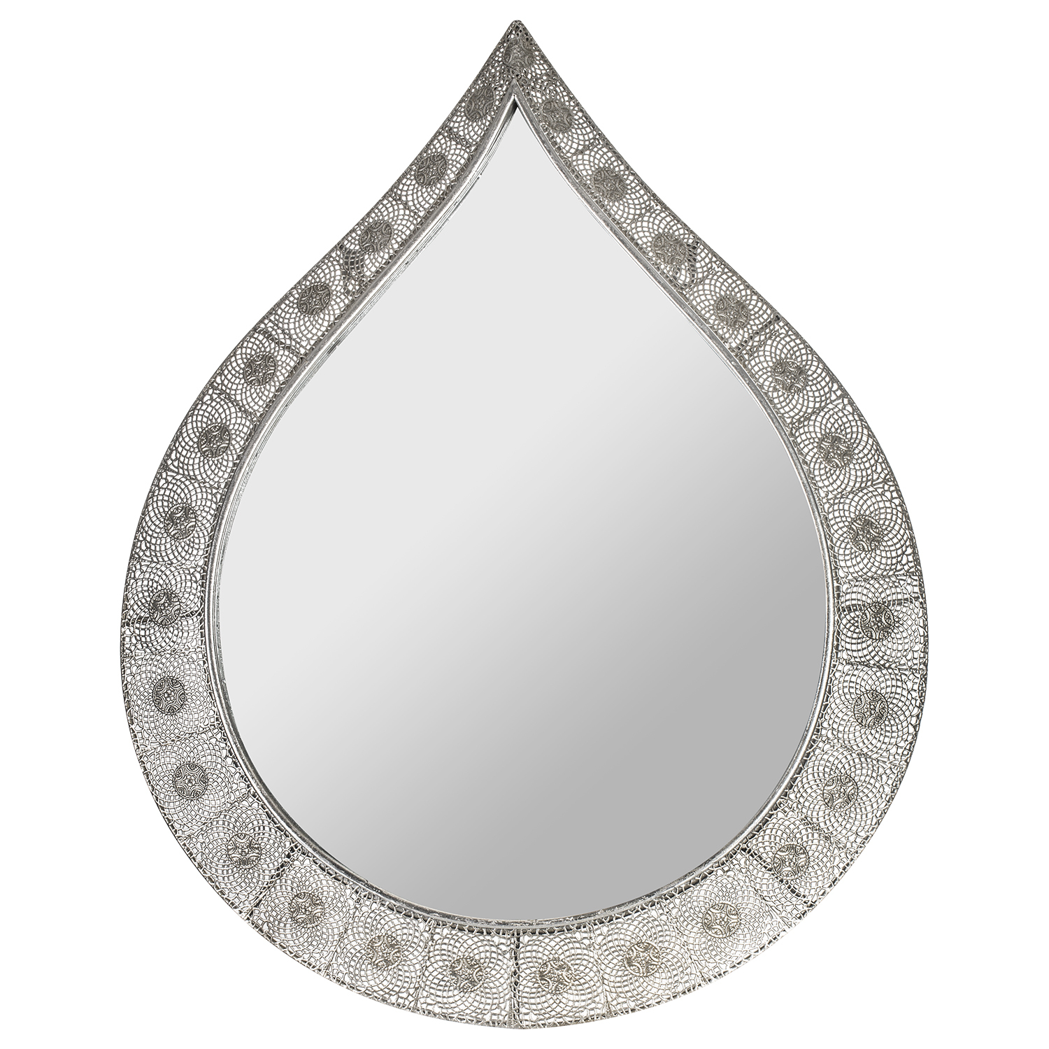 Silver Teardrop Art Deco Wall Mirror Image