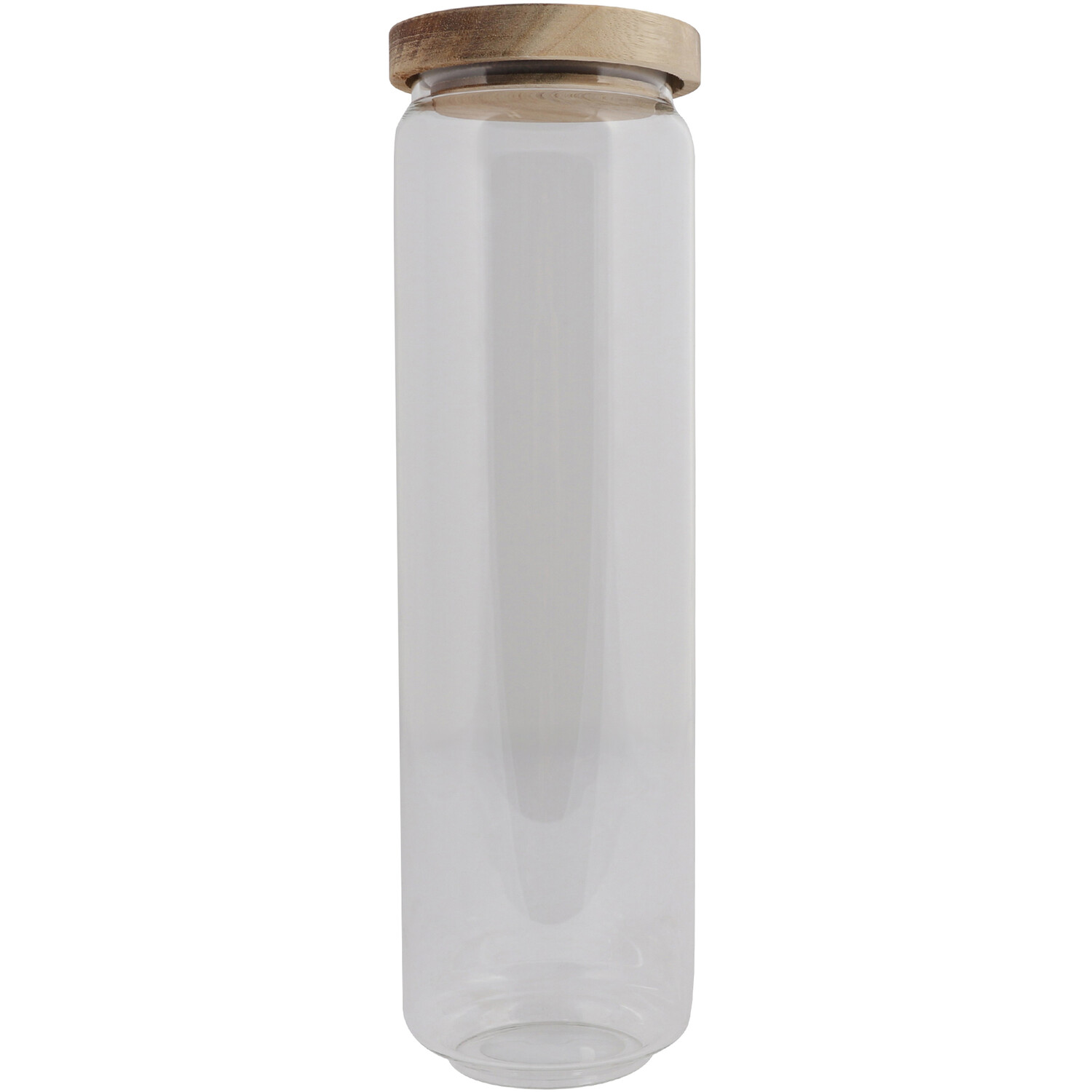 Storage Jar with Acacia Lid - Clear / 1.6l Image 1
