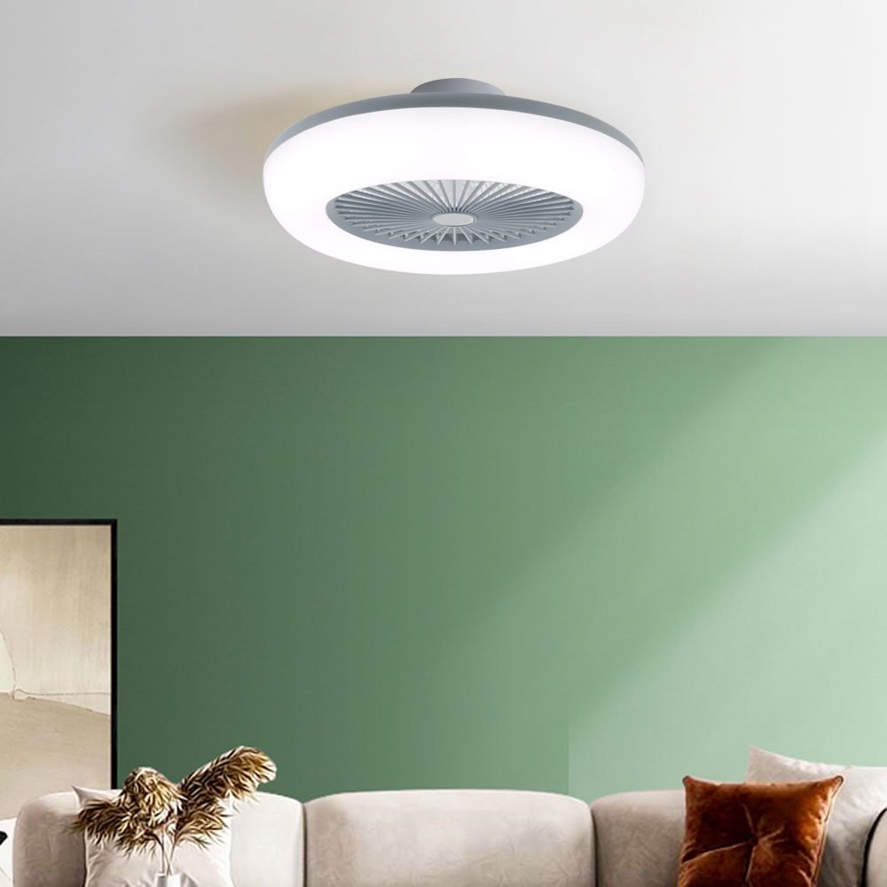 Living and Home White Adjustable Round Ceiling Fan with Light Image 2