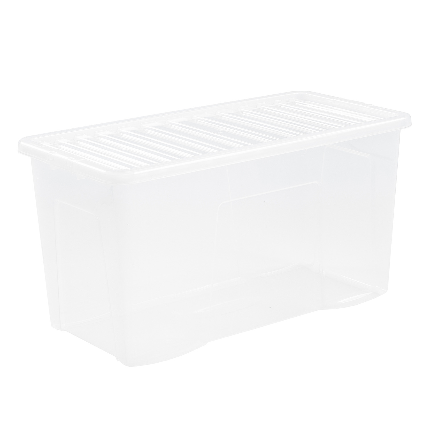 Wham 110L Clear Plastic Storage Box with Lid Image 1