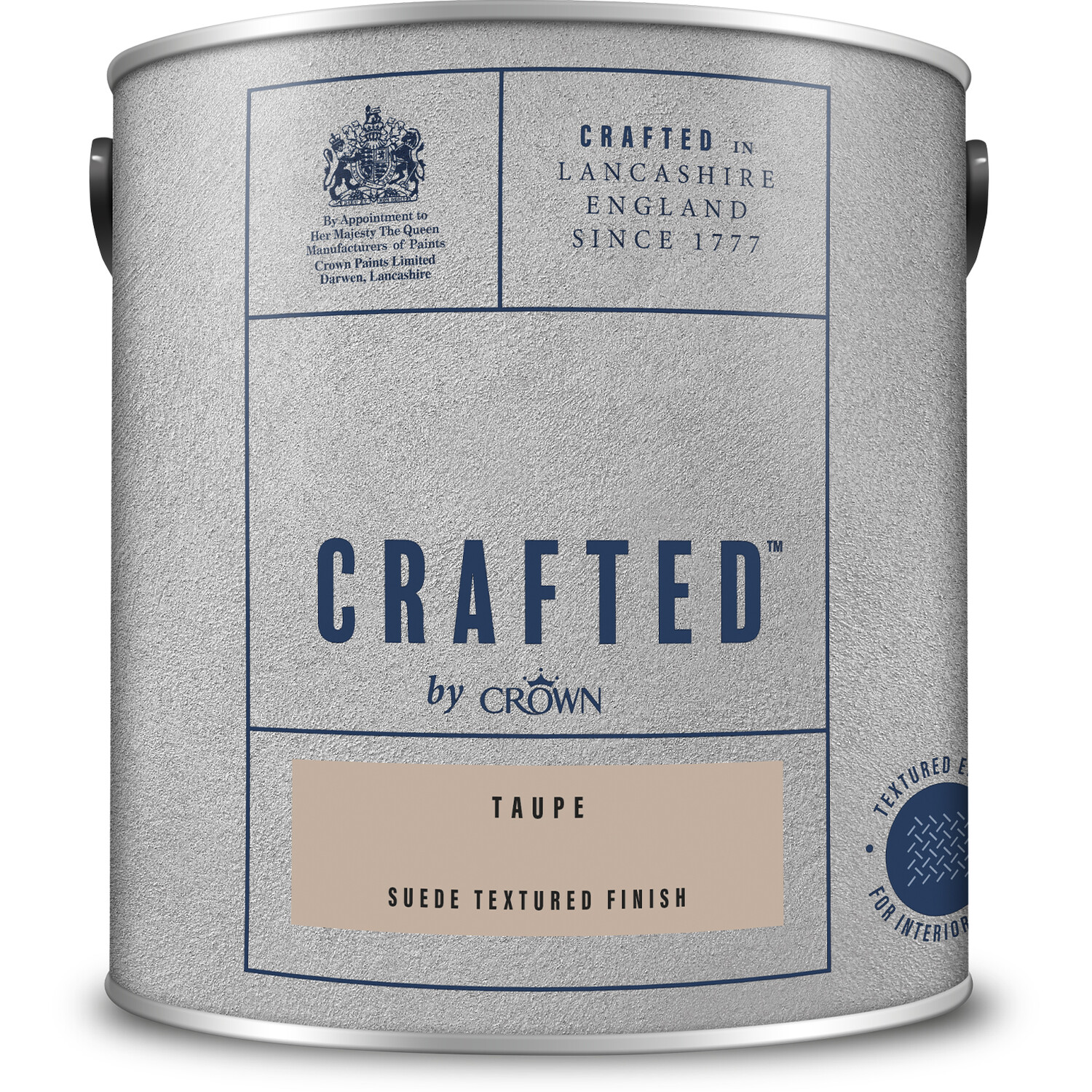 Crown Crafted Walls Taupe Suede Textured Finish Paint 2.5L Image 2