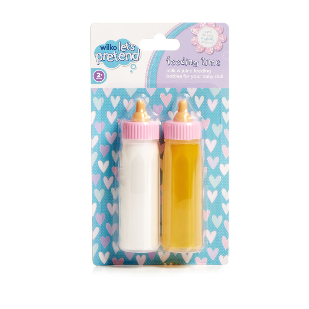 Wilko Milk and Juice Magic Baby Doll Feeding Bottles Wilko
