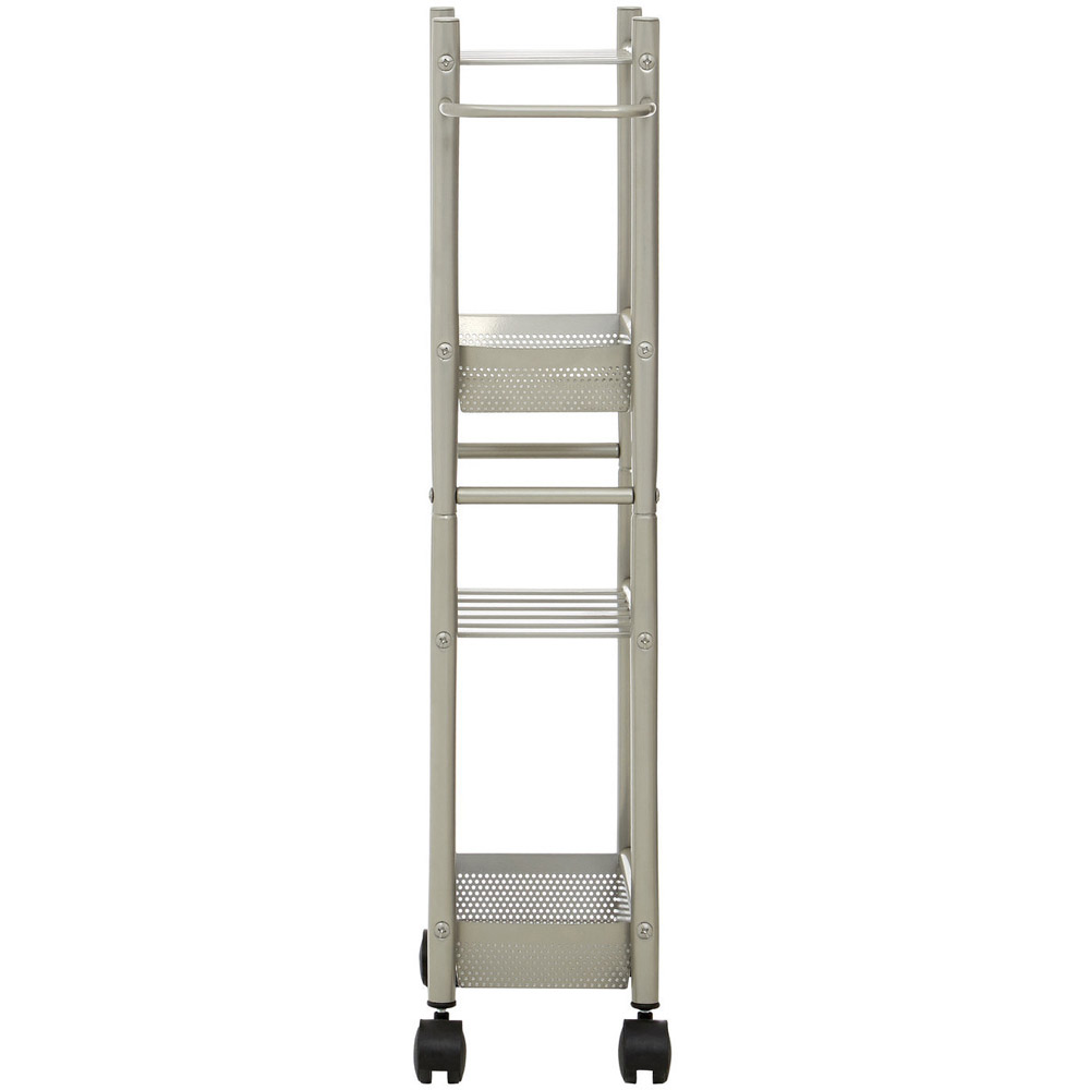 Dara 4-Tier Nickel Trolley with Two Baskets Image 3