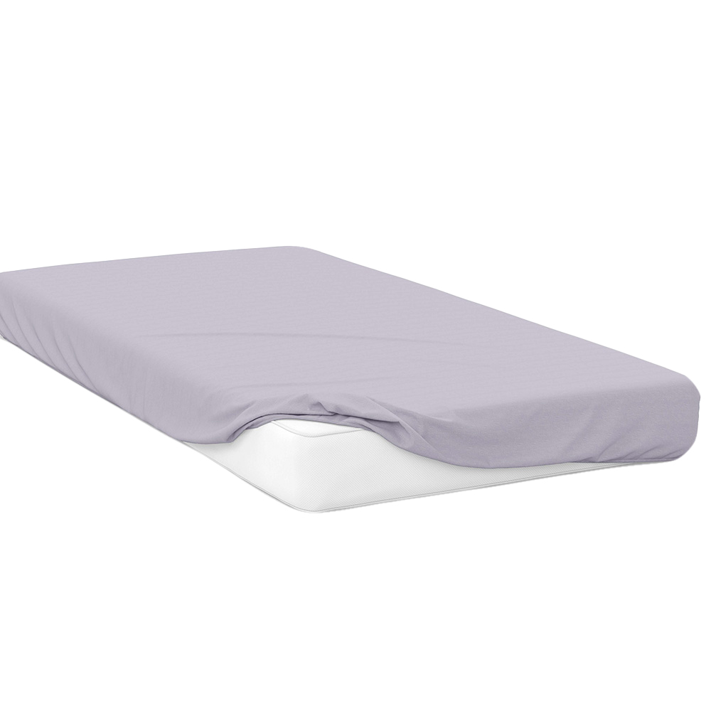 Serene Single Heather Brushed Cotton Fitted Bed Sheet Image 1