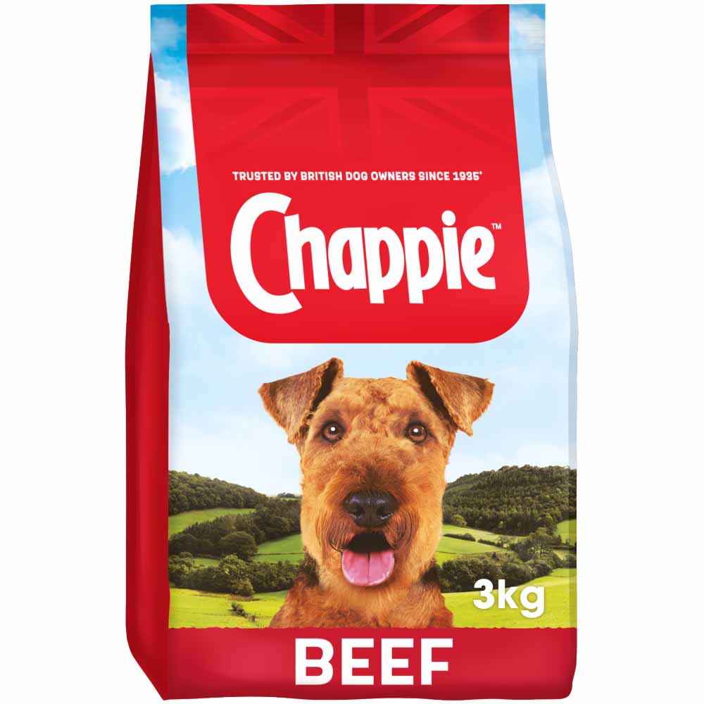 Chappie Dry Beef Wholegrain Cereal Dog Food 3kg Image 1
