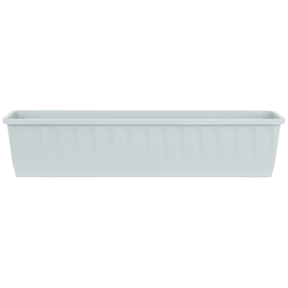 Wham Etruscan Soft Grey Rectangular Recycled Plastic Trough 80cm 2 Pack Image 3