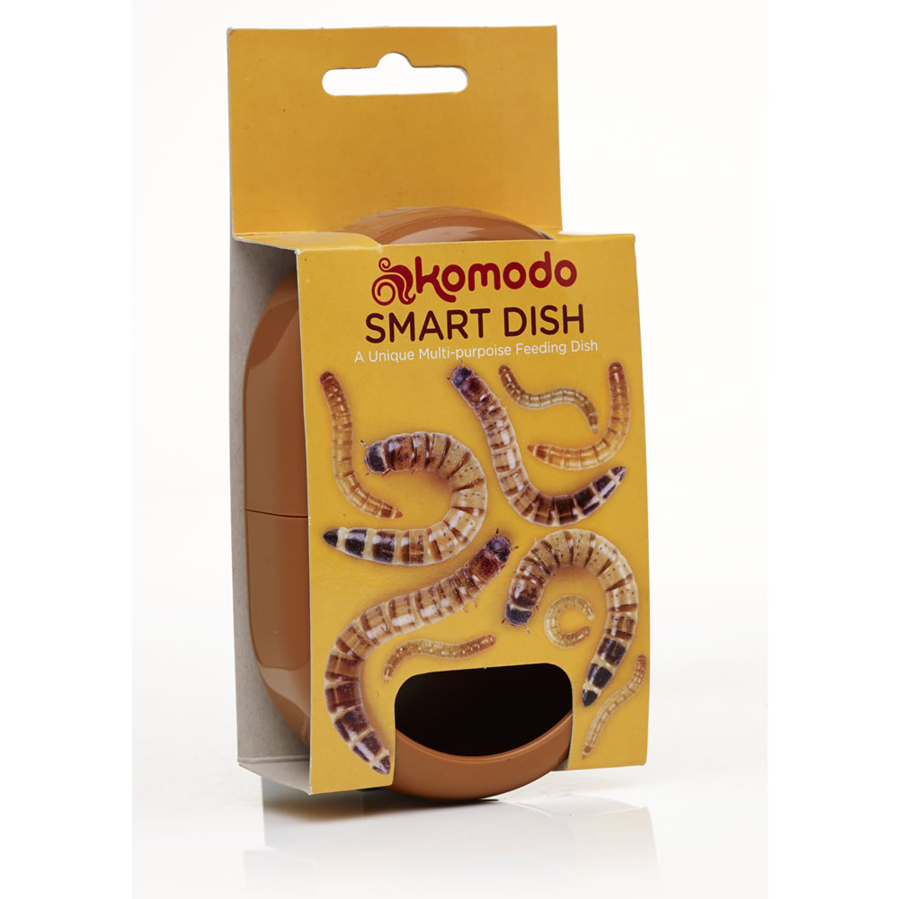 Komodo Smart Dish Mealworm Holder Brown Wilko