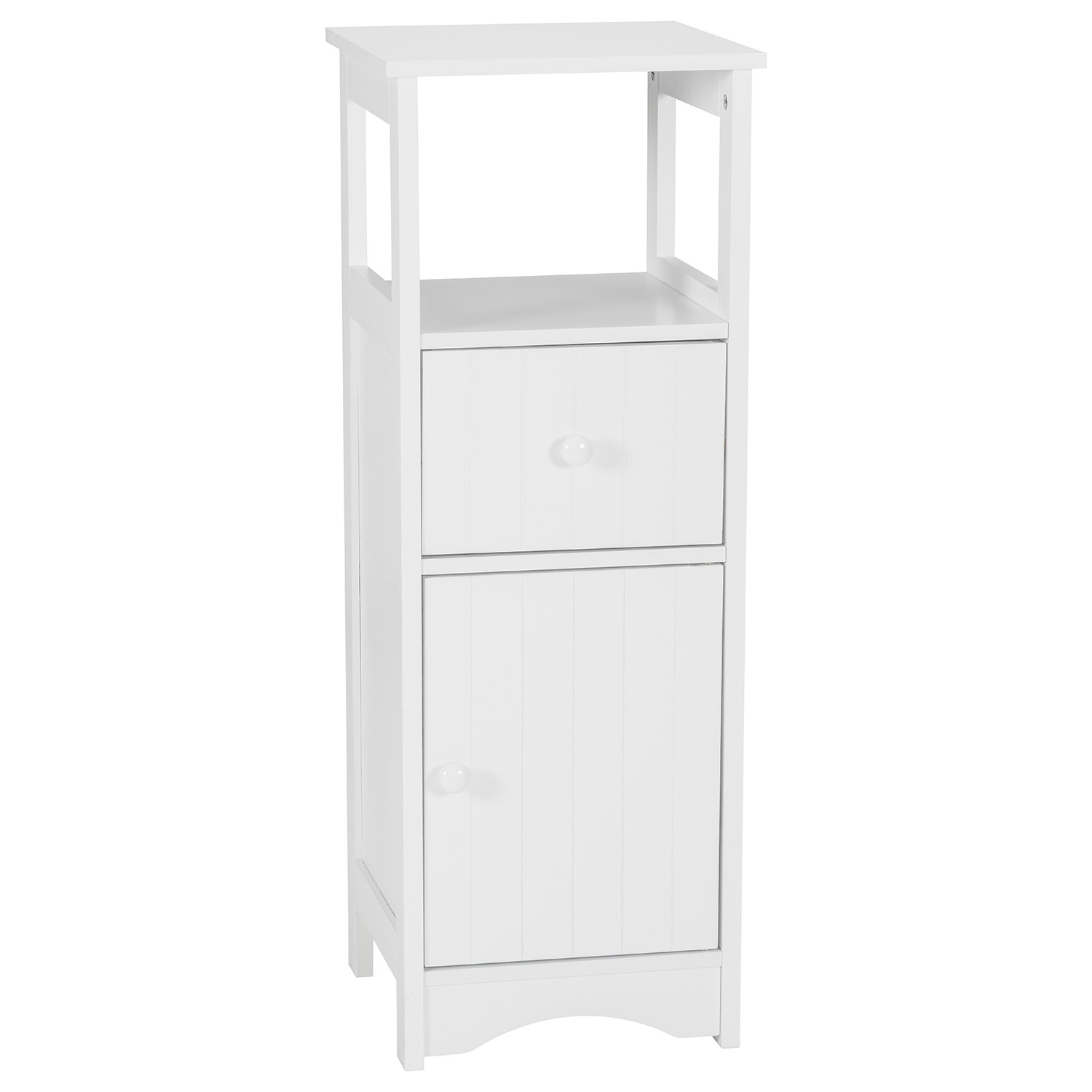 Kingston White Single Drawer Single Door Floor Cabinet Image 2