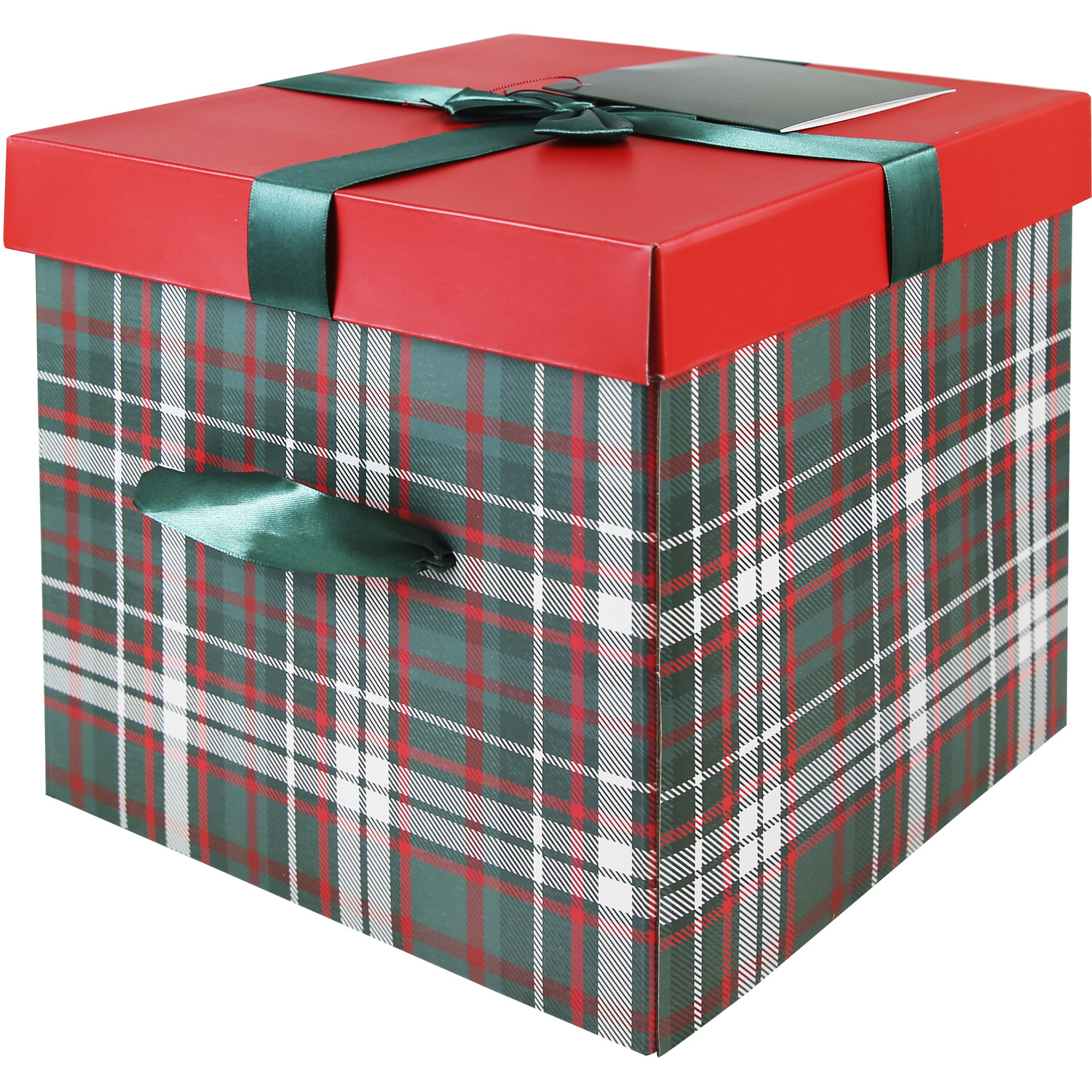 Festive Flat Pack Gift Box - Tartan Image 1