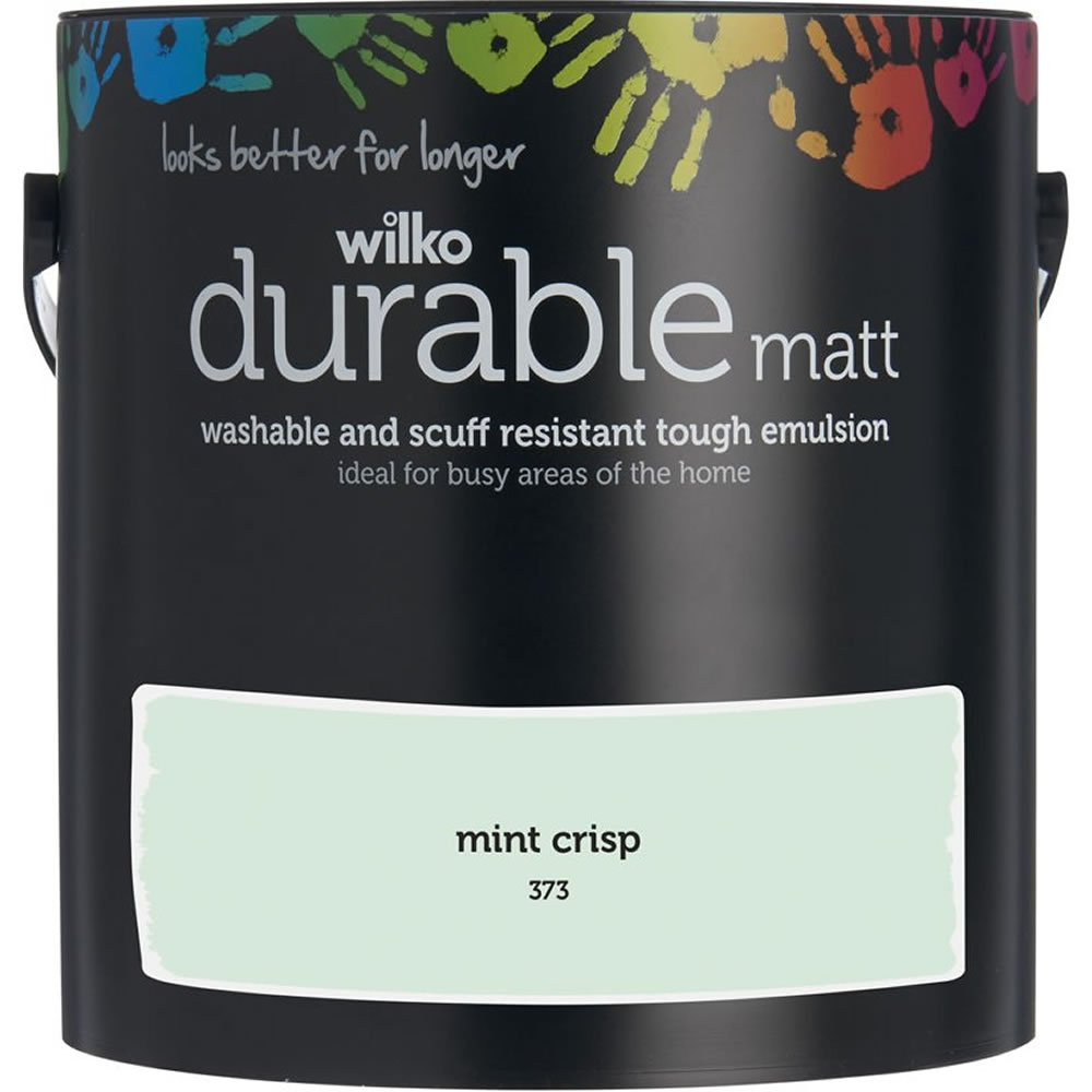 Wilko Durable Matt Emulsion Paint Mint Crisp 2.5L Wilko