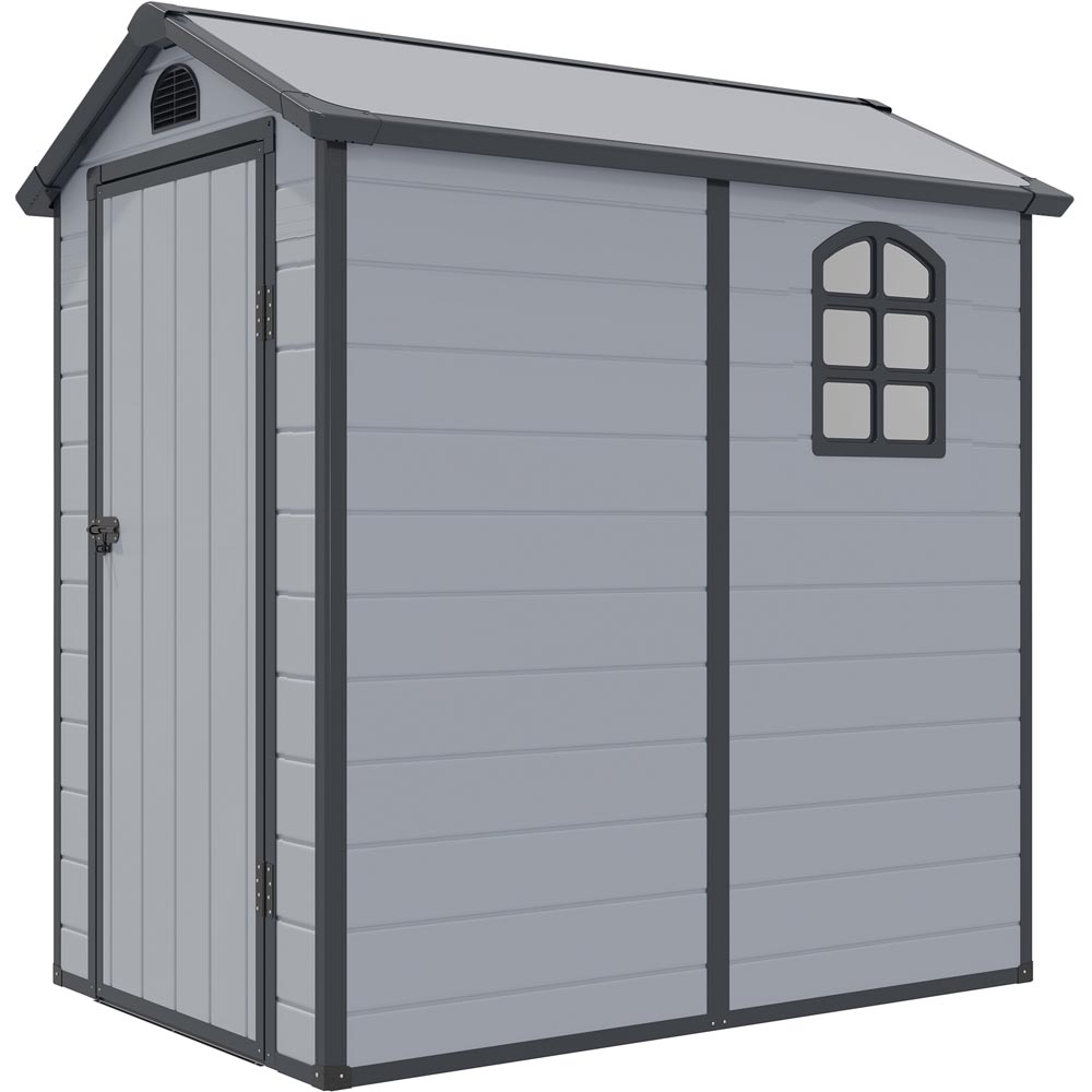 Rowlinson 4 x 6ft Light Grey Airevale Plastic Garden Shed Image 8