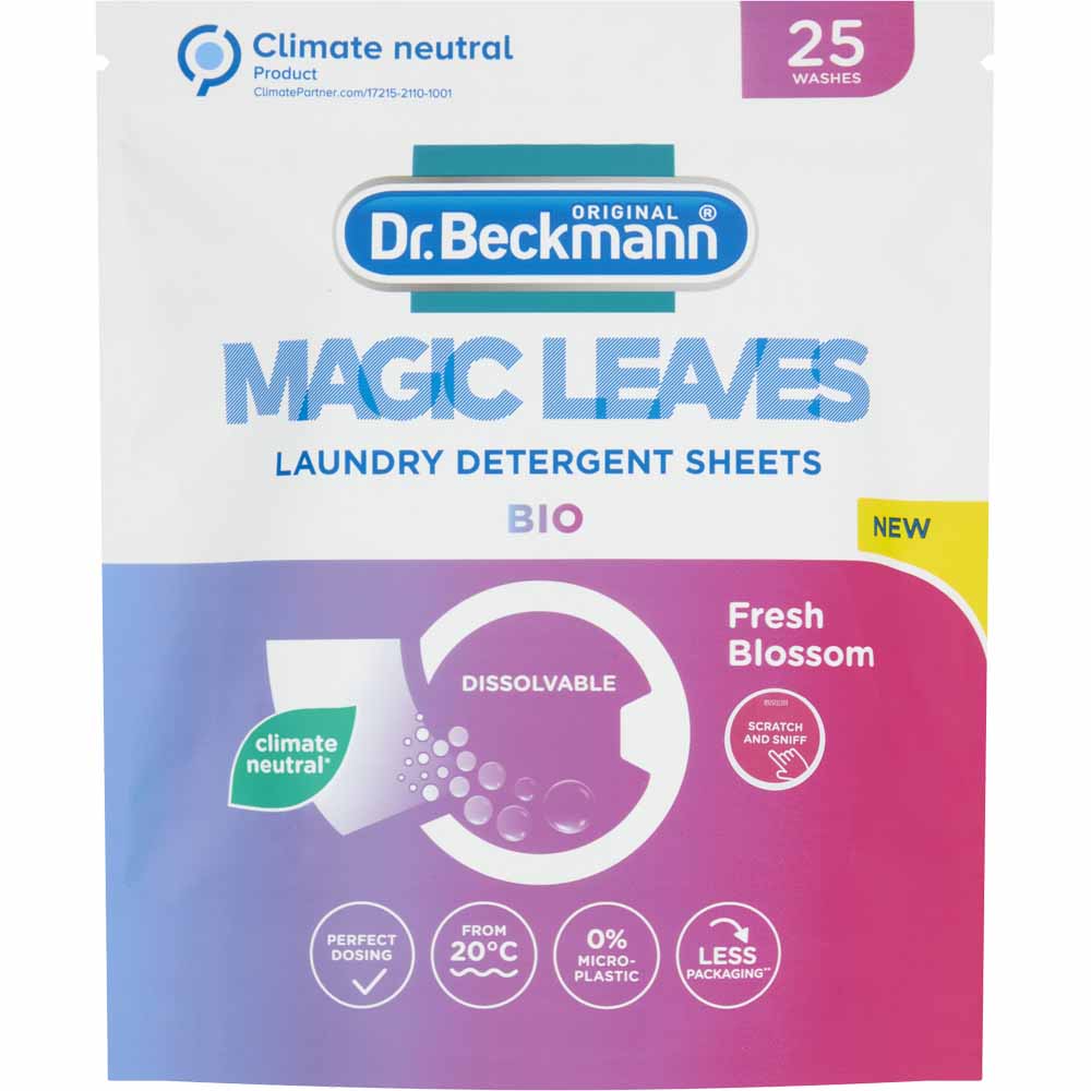 Dr. Beckmann Bio Fresh Blossom Laundry Detergent Sheets 25 Washes 100g Image 1