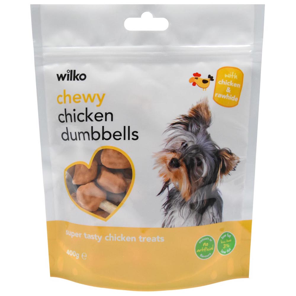 Wilko Chicken Dumbbell Dog Treats 400g Image 1