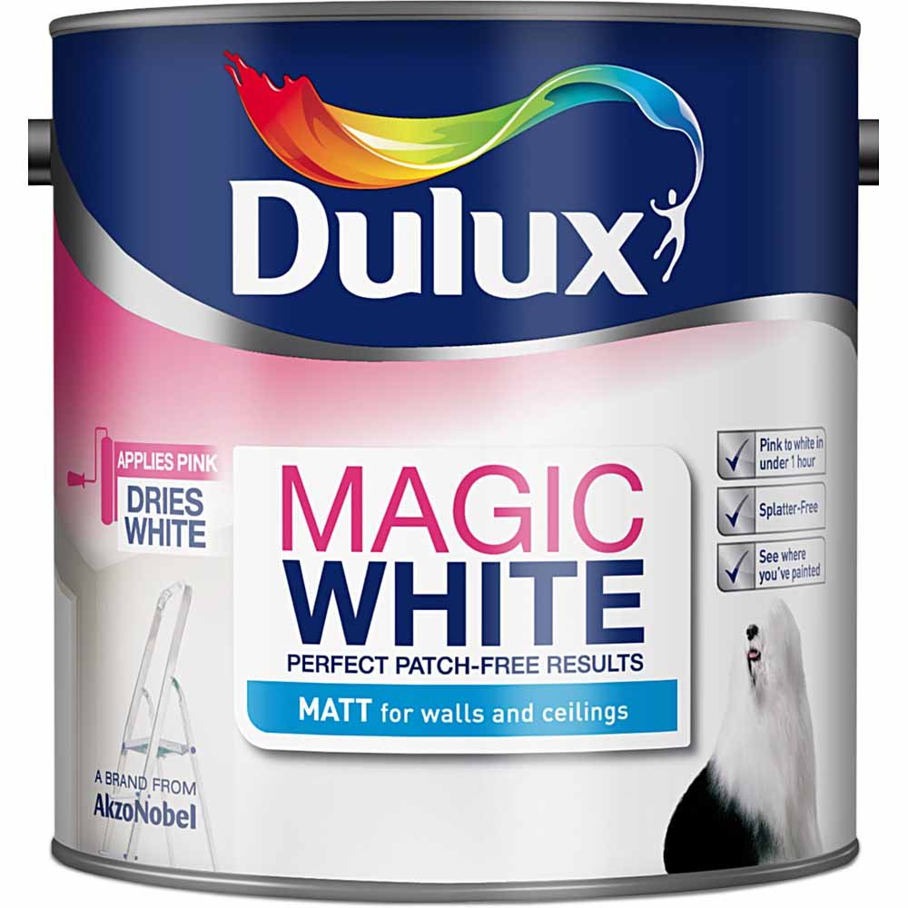 Dulux Magic White Matt Emulsion Paint 2.5L Image 2