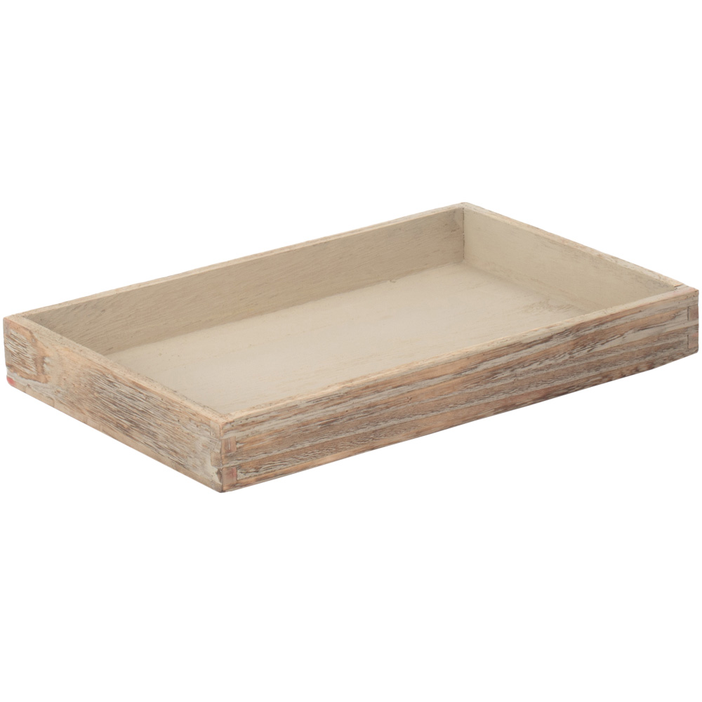 Red Hamper Large Shallow Wooden Plinth Tray Image 1