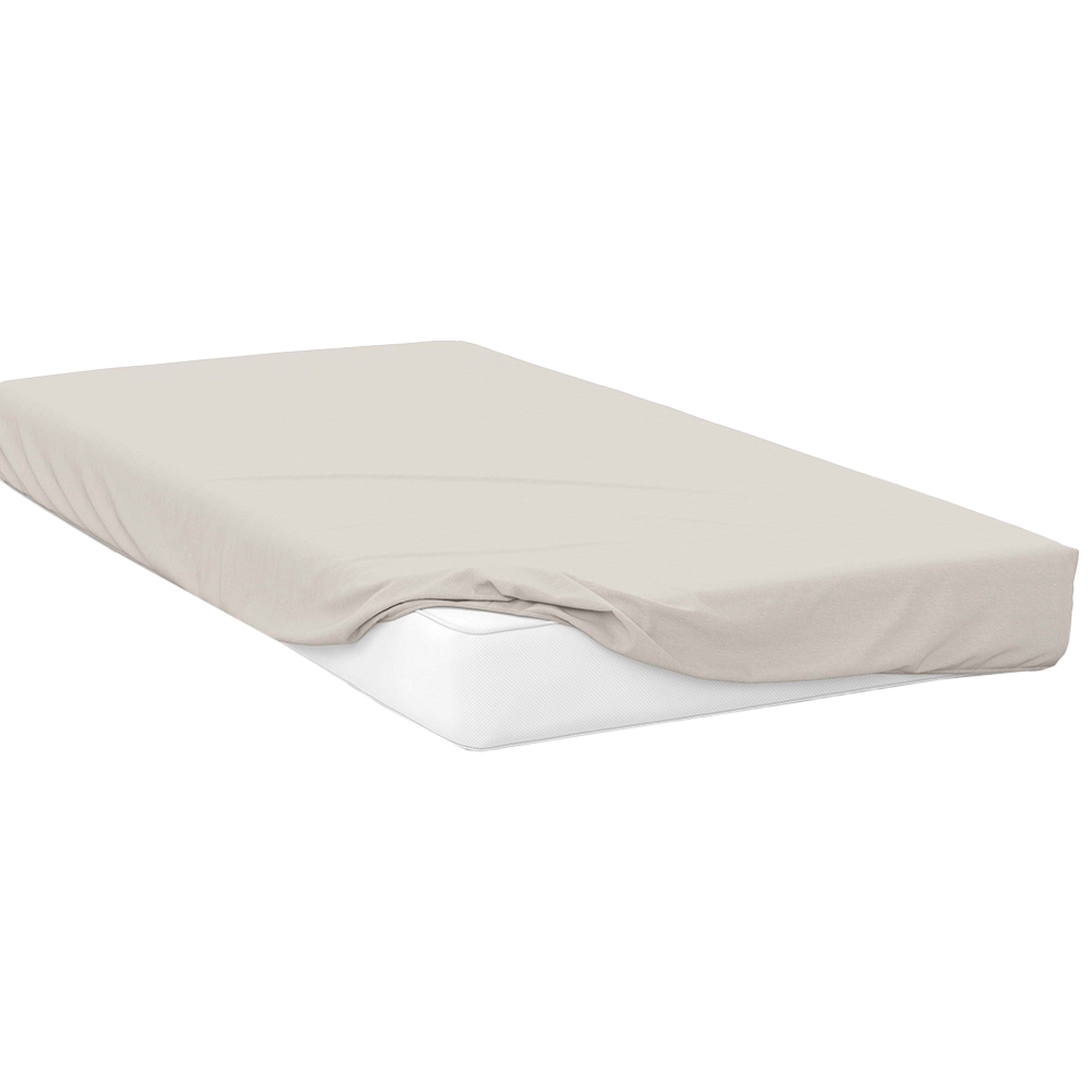 Serene Small Single Ivory Fitted Bed Sheet Image 1
