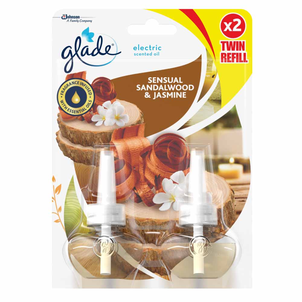 Glade Electric Scented Oil Twin Refill Sandalwood & Jasmine Plugins Image 1