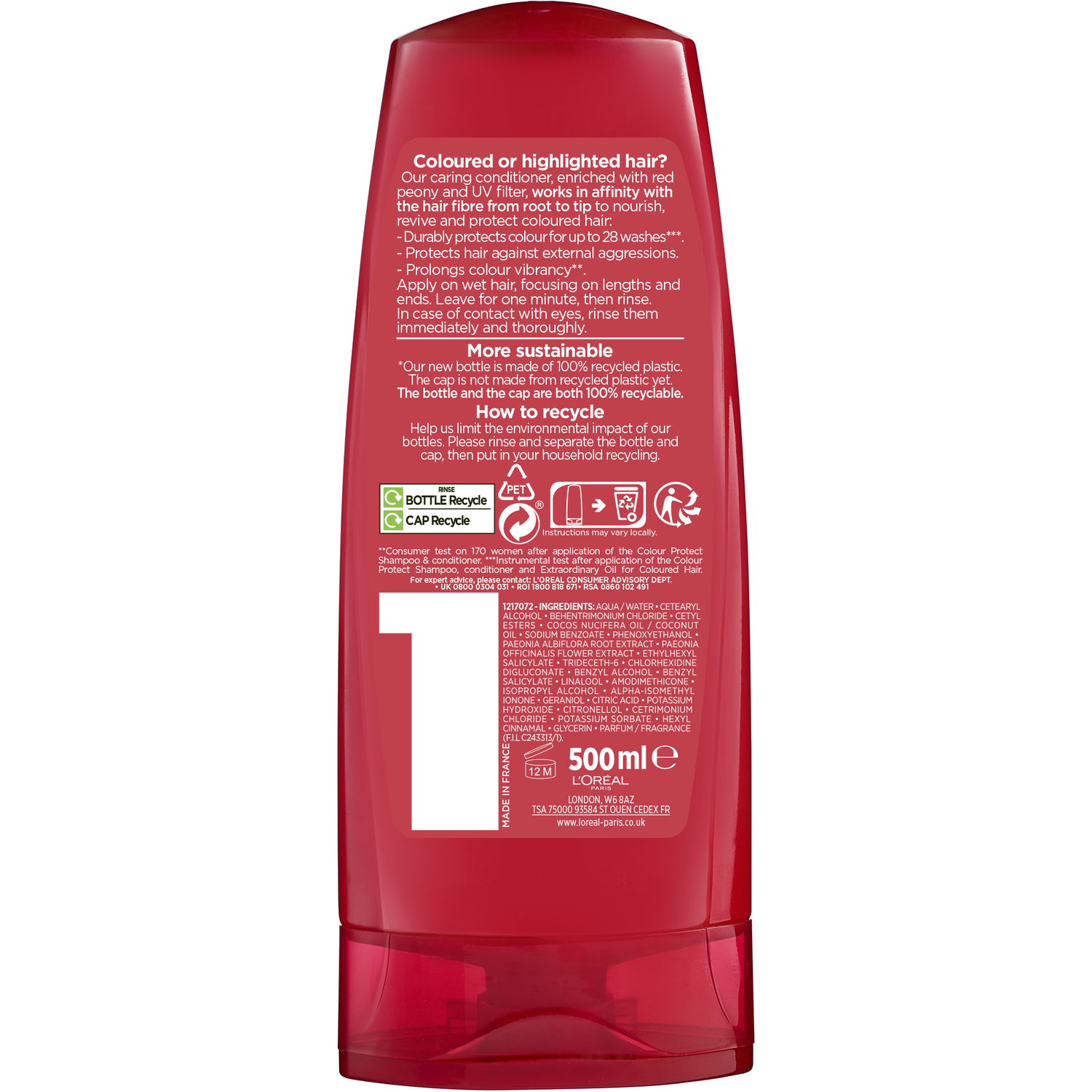 Elvive Colour Protect Conditioner 500ml - Red Image 2