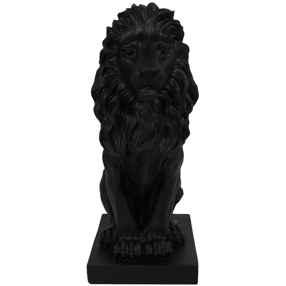 Matte Black Standing Lion Ornament Image 1