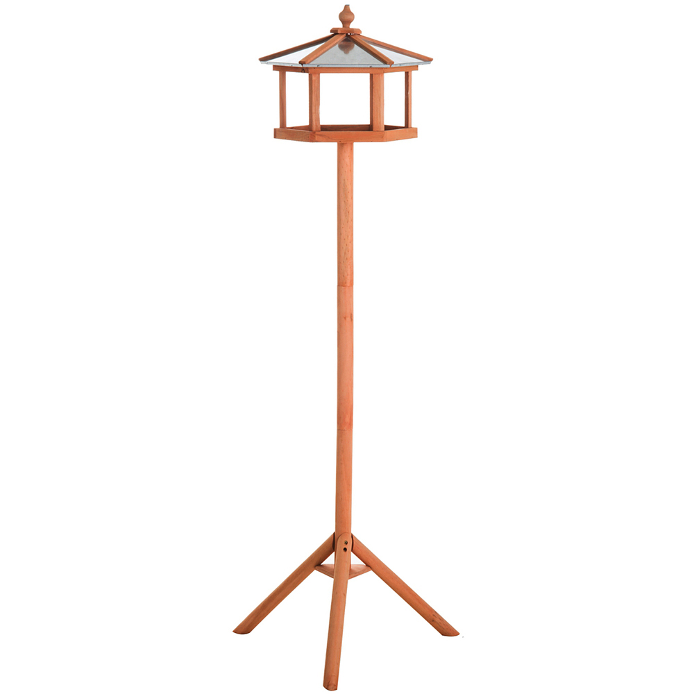 PawHut Portable Wooden Bird Feeder Image 1