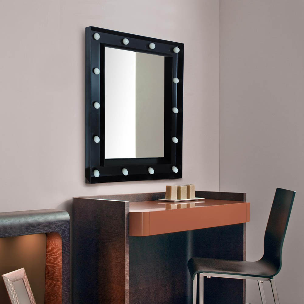 WALPLUS Black Hollywood Vanity Mirror 50 x 40cm Image 3