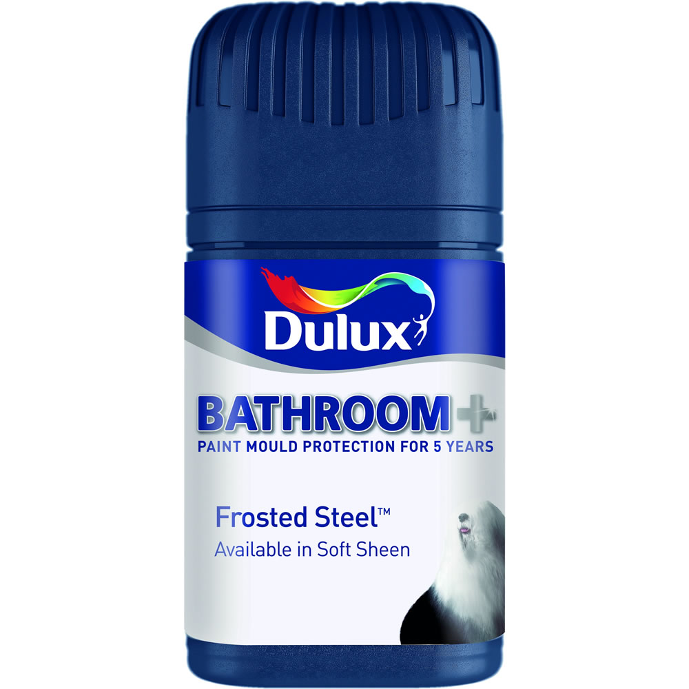 Dulux Bathroom+ Frosted Steel Soft Sheen Emulsion Paint Tester Pot 50ml Wilko