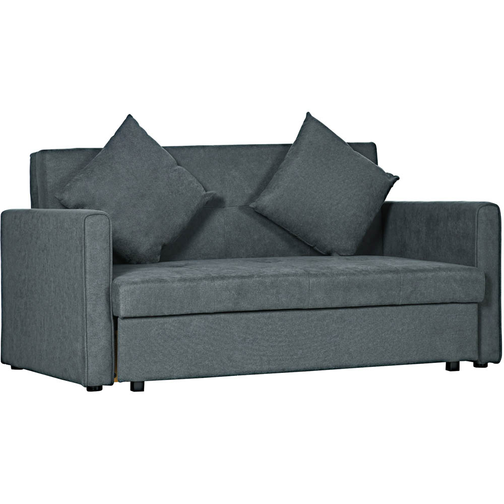 Portland Double Sleeper Dark Grey Cotton Convertible Sofa Bed Image 2