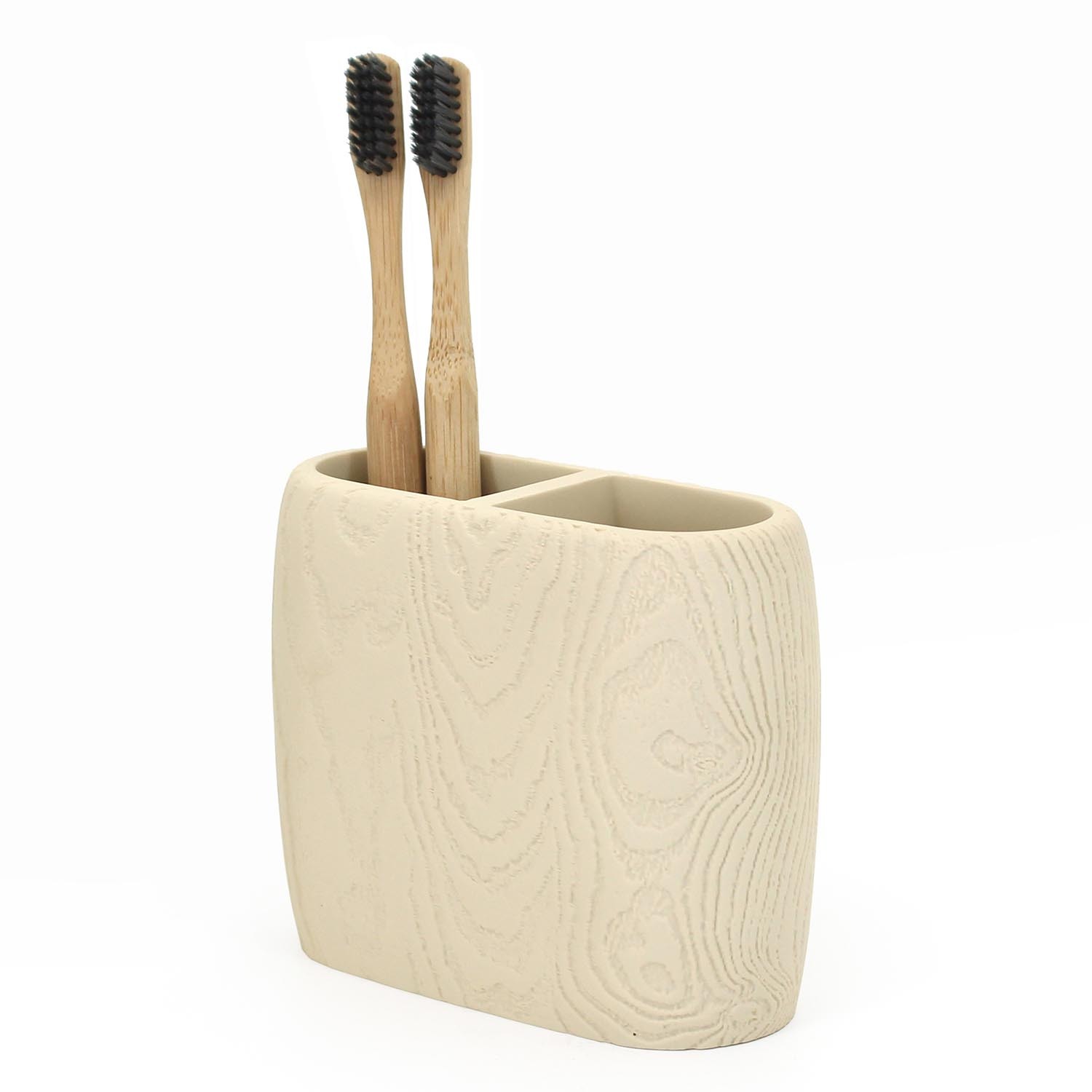 Wood Grain Toothbrush Holder - Natural Image