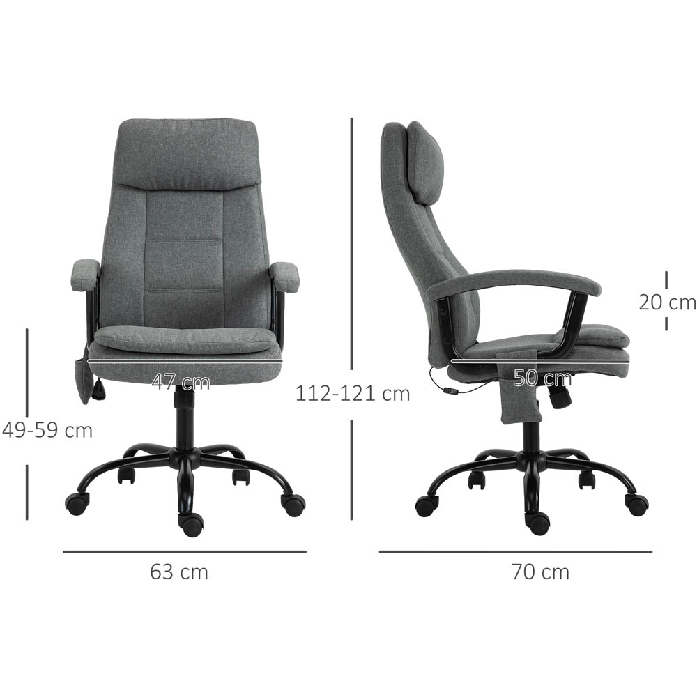 Portland Grey Linen Look Swivel Massage Office Chair Image 8
