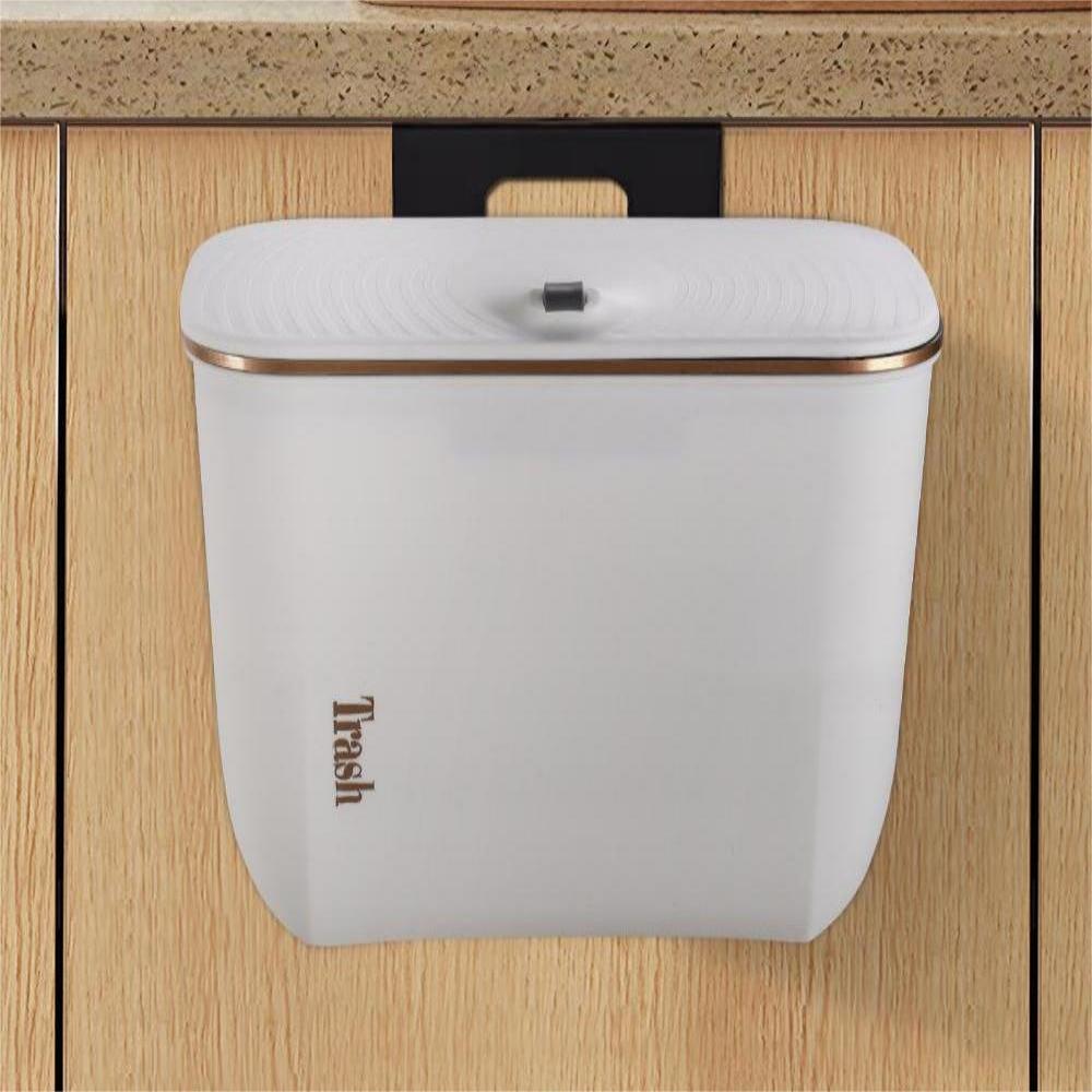 Living and Home Kitchen and Bathroom Trash Bin White Image 5