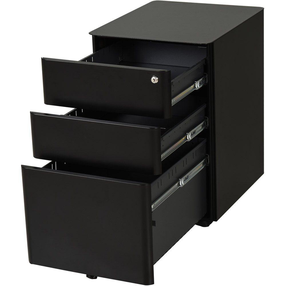 Vinsetto Black 3 Drawer Filing Cabinet Image 5