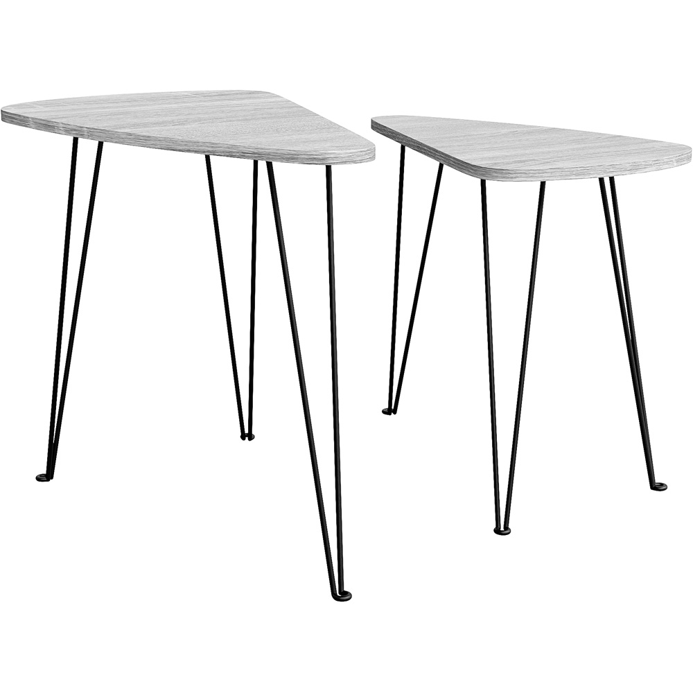 Vida Designs Brooklyn Grey Nest of Oval Tables Set of 2 Image 3
