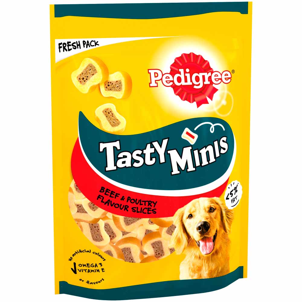Pedigree Tasty Minis Dog Treats Chewy Slices with Beef and Poultry 155g Image 2