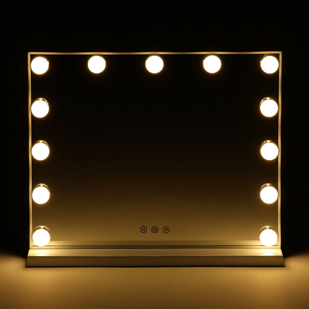 Living and Home LED Lighted White Makeup Vanity Mirror with Smart Sensor Screen Image 6