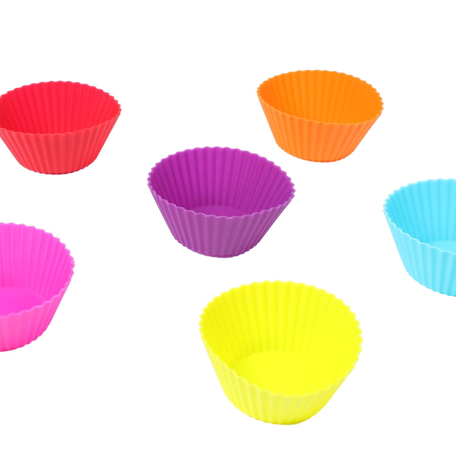 Pack of Six Kids Silicone Round Cupcake Moulds Image 2