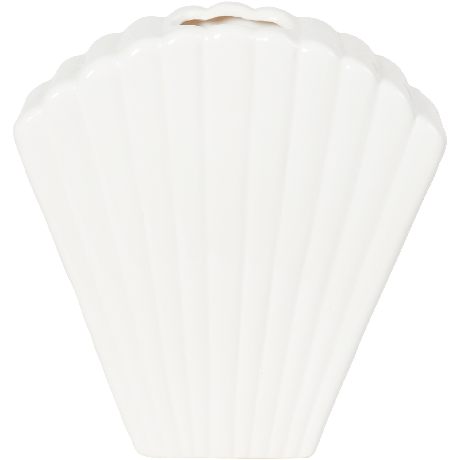 White Shell Ceramic Vase Image 1